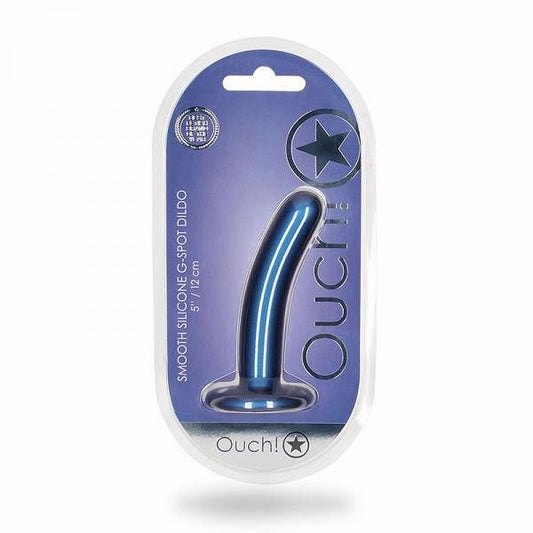 Shots Ouch! Smooth Silicone 5 In. G-spot Dildo Metallic Blue