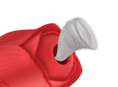 Bloomgasm Romping Rose Suction and Thrusting Vibrator - Red